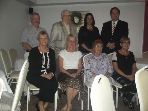 Board members in attendance at the dinner were: seated; Linda Gable, who was recognized for completing her third 3 year term; Lynn Hutchings, incoming President; Louise Krafjack, Life Member; and Marilyn Vitali, Secretary. Standing; Robert Jones, Jr., Tony Cardell, Life Member; Barbara Partyka, Vice-President; and Mark Bennett, outgoing President.