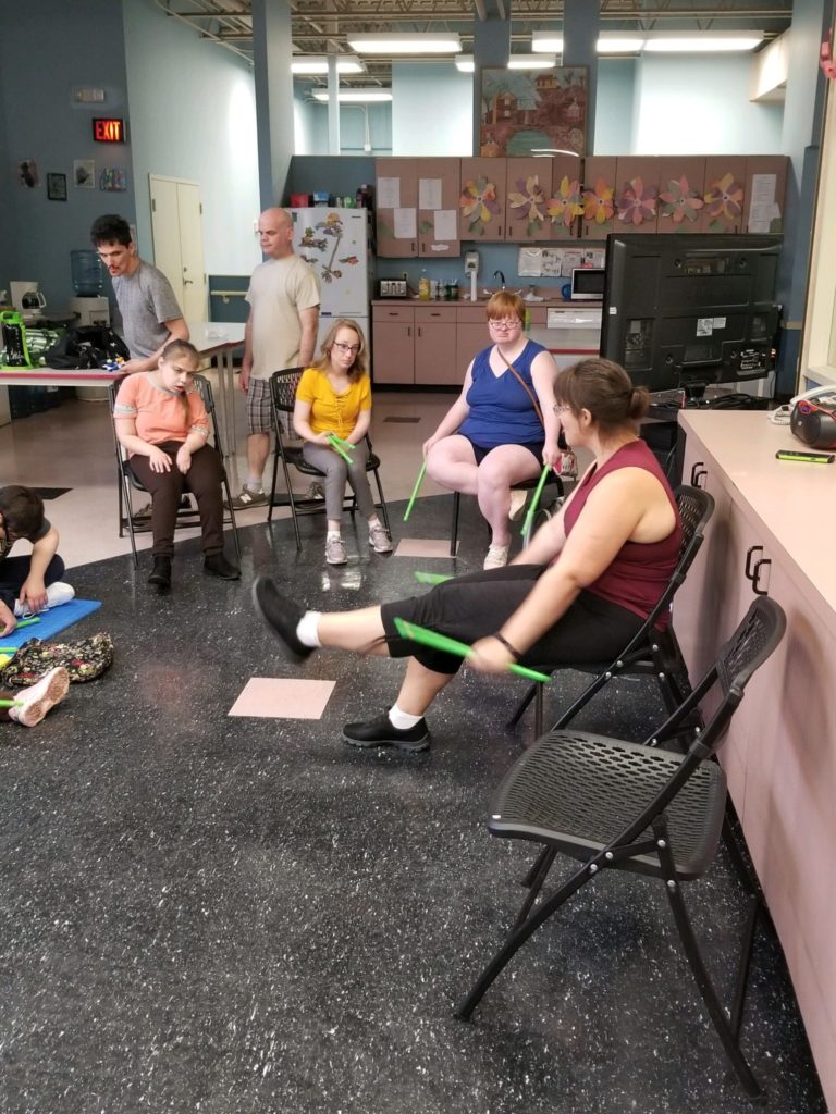 Adult Day training program exercising on May 29, 2019.